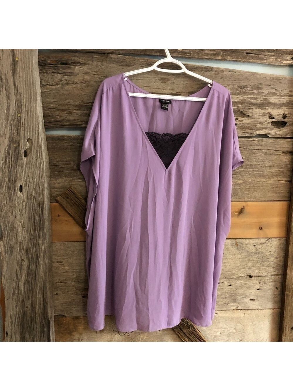 TORRID Plus Size 5 Purple Drop Shoulder Blouse